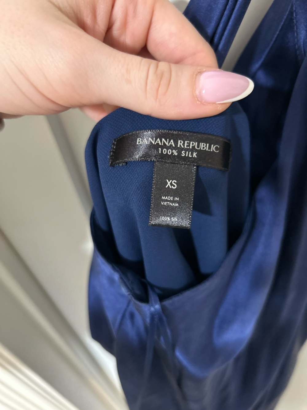 Banana Republic Silk Navy Blue Mini Dress - Picture 6 of 6